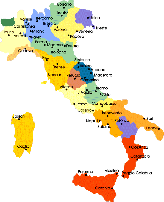 университеты италия карта