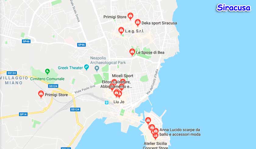 магазины siracusa италия на карте